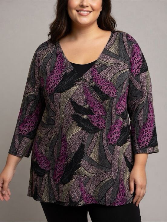 JM Collection Tops - JM Collection Tunic Blouse Top 2X Luxury Money Career Dressy Work Faux Wrap